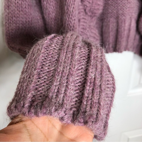 LINK DONNA Alpaca Wool Blend Made Italy Maroon Knit Cardigan M Check Measurement - Picture 4 of 16